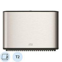 Диспенсер для туалетной бумаги в рулонах Торк (Tork) 460006 Т2 стальной серебристый фото Диспенсер для туалетной бумаги в рулонах Торк (Tork) 460006 Т2 стальной серебристый