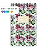 Блокнот Альт Цветы Паттерн А5 40 листов в клетку на спирали (127x200 мм) (артикул производителя 3-40-251)