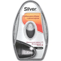 Губка-блеск для обуви с дозатором Silver черная для гладкой кожи (PS2007-01) фото Губка-блеск для обуви с дозатором Silver черная для гладкой кожи (PS2007-01)