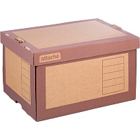 Короб архивный Т24 Attache 346x266x466 мм из гофрокартона фото Короб архивный Т24 Attache 346x266x466 мм из гофрокартона