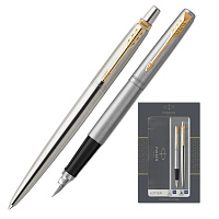 Набор пишущих принадлежностей Parker Jotter Stainless Steel GT (шариковая ручка, перьевая ручка) фото Набор пишущих принадлежностей Parker Jotter Stainless Steel GT (шариковая ручка, перьевая ручка)