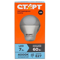 Лампа светодиодная Старт Eco А 7Вт E27 4000К 560Лм LEDGLSE27 7W40 фото Лампа светодиодная Старт Eco А 7Вт E27 4000К 560Лм LEDGLSE27 7W40