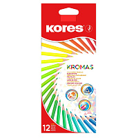 Карандаши цветные Kores Kromas 12 карандашей 12 цветов трёхгранные фото Карандаши цветные Kores Kromas 12 карандашей 12 цветов трёхгранные
