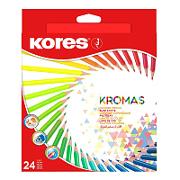 Карандаши цветные Kores Kromas 24 цвета трехгранные фото Карандаши цветные Kores Kromas 24 цвета трехгранные
