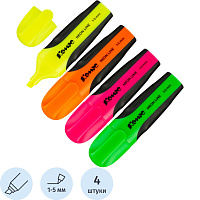Набор текстовыделителей маркеров Комус Neon Line 1-5мм наб 4цв