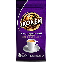 Кофе молотый Жокей Традиционный 250 г (вакуумная упаковка) фото Кофе молотый Жокей Традиционный 250 г (вакуумная упаковка)