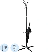 Вешалка напольная (стойка) Классик-ТМ3 на 5 персон с держателем для зонтов (черный)