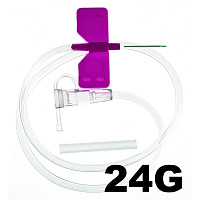 Игла-бабочка SFМ 24G (0.55х19 мм, 100 штук в упаковке) фото Игла-бабочка SFМ 24G (0.55х19 мм, 100 штук в упаковке)