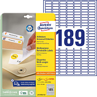 Этикетки самоклеящиеся удаляемые Avery Zweckform (L4731REV-25) 25,4х10 мм 189 штук на листе белые (25 листов в упаковке) фото Этикетки самоклеящиеся удаляемые Avery Zweckform (L4731REV-25) 25,4х10 мм 189 штук на листе белые (25 листов в упаковке)
