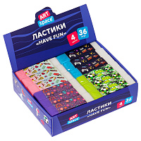 Ластик ArtSpace "Have Fun", прямоугольный, ЭКО-ПВХ, 60*15*10мм фото Ластик ArtSpace "Have Fun", прямоугольный, ЭКО-ПВХ, 60*15*10мм