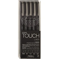 Набор линеров Touch Liner черные (толщина линии 0.05-0.8 мм, 5 штук в упаковке) фото Набор линеров Touch Liner черные (толщина линии 0.05-0.8 мм, 5 штук в упаковке)