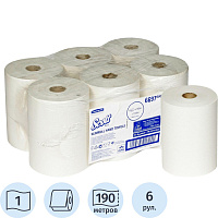 Полотенца бумажные рулонные Kimberly Clark 1-слойные белые 6 рулонов по 190 метров (6697) фото Полотенца бумажные рулонные Kimberly Clark 1-слойные белые 6 рулонов по 190 метров (6697)