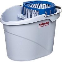 Ведро с отжимом Vileda Professional Супермоп 10 л пластиковое серо-голубое (арт. производителя 149408) фото Ведро с отжимом Vileda Professional Супермоп 10 л пластиковое серо-голубое (арт. производителя 149408)