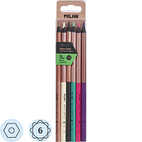 Карандаши цветные Milan Copper 6 карандашей 6 цветов шестигранные фото Карандаши цветные Milan Copper 6 карандашей 6 цветов шестигранные