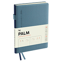 Ежедневник датированный 2026г., А6, 176л., твердый переплет, кожзам, BG "Palm. Steel blue", голубой фото Ежедневник датированный 2026г., А6, 176л., твердый переплет, кожзам, BG "Palm. Steel blue", голубой