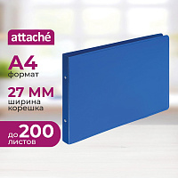 Папка на 2-х кольцах Attache 27 мм горизонтальная синяя до 200 листов фото Папка на 2-х кольцах Attache 27 мм горизонтальная синяя до 200 листов