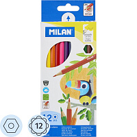 Карандаши цветные Milan 12 карандашей 12 цветов шестигранные фото Карандаши цветные Milan 12 карандашей 12 цветов шестигранные