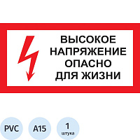 Знак безопасности Высокое напряжение опасно для жизни A15 300х150 мм фото Знак безопасности Высокое напряжение опасно для жизни A15 300х150 мм