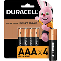 Батарейка ААА мизинчиковая Duracell Basic (4 штуки в упаковке) фото Батарейка ААА мизинчиковая Duracell Basic (4 штуки в упаковке)