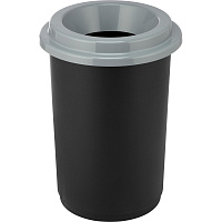Контейнер для мусора Idea Эко 50 л пластик чёрный/серый (59x42x42 см) фото Контейнер для мусора Idea Эко 50 л пластик чёрный/серый (59x42x42 см)