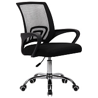 Кресло CROMEX (КРОМЕКС) "Top CH-695", ХРОМ, с подлокотниками, сетка/ткань TW, черное, 533066