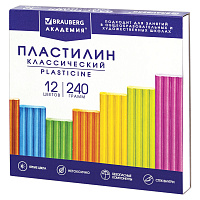 Пластилин классический BRAUBERG "АКАДЕМИЯ КЛАССИЧЕСКАЯ", 12 цветов, 240 г, СТЕК, ВЫСШЕЕ КАЧЕСТВО, 106423 фото Пластилин классический BRAUBERG "АКАДЕМИЯ КЛАССИЧЕСКАЯ", 12 цветов, 240 г, СТЕК, ВЫСШЕЕ КАЧЕСТВО, 106423
