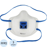 Респиратор UnixAir 112 V противоаэрозольный с клапаном FFP2 RD до 12 ПДК (3 штуки в упаковке) фото Респиратор UnixAir 112 V противоаэрозольный с клапаном FFP2 RD до 12 ПДК (3 штуки в упаковке)
