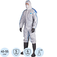 Комбинезон одноразовый с капюшоном Lakeland MicroMAX NS CoolSuit белый/синий 45-55 г/кв.м (размер 46-50, М, EMNC428) фото Комбинезон одноразовый с капюшоном Lakeland MicroMAX NS CoolSuit белый/синий 45-55 г/кв.м (размер 46-50, М, EMNC428)