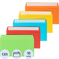 Конверт цветной Комус C65 120 г/кв.м ассорти стрип с внутренней запечаткой (10 штук в упаковке) фото Конверт цветной Комус C65 120 г/кв.м ассорти стрип с внутренней запечаткой (10 штук в упаковке)