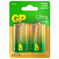 Батарейки GP Ultra, D (LR20, 13А), алкалиновые, КОМПЛЕКТ 2 шт., блистер, 13AU-CR2 фото Батарейки GP Ultra, D (LR20, 13А), алкалиновые, КОМПЛЕКТ 2 шт., блистер, 13AU-CR2