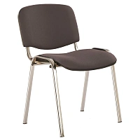 Стул офисный ИЗО/ISO серый ткань металл хромированный, поперечина (диаметр) 18 мм (1162161)