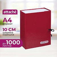 Папка архивная на 2-х завязках Attache А4 100 мм бумвинил до 1000 листов красная складная фото Папка архивная на 2-х завязках Attache А4 100 мм бумвинил до 1000 листов красная складная