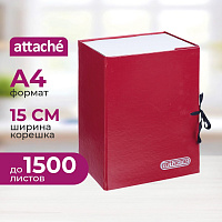 Папка архивная на 2-х завязках Attache А4 150 мм бумвинил до 1500 листов красная складная фото Папка архивная на 2-х завязках Attache А4 150 мм бумвинил до 1500 листов красная складная