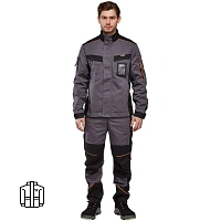 Куртка рабочая летняя мужская Nайтстар Алькор со светоотражающим кантом серая/черная (размер 60-62, рост 170-176)