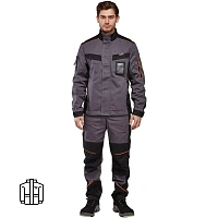 Куртка рабочая летняя мужская Nайтстар Алькор со светоотражающим кантом серая/черная (размер 60-62, рост 182-188)
