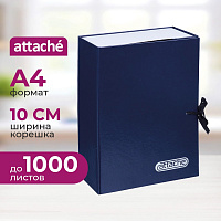 Папка архивная на 2-х завязках Attache А4 100 мм бумвинил до 1000 листов синяя нескладная фото Папка архивная на 2-х завязках Attache А4 100 мм бумвинил до 1000 листов синяя нескладная