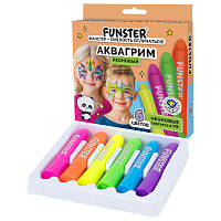 Аквагрим для лица и тела, 6 НЕОНОВЫХ цветов, FUNSTER (ФАНСТЕР), легко смываются, 192573 фото Аквагрим для лица и тела, 6 НЕОНОВЫХ цветов, FUNSTER (ФАНСТЕР), легко смываются, 192573