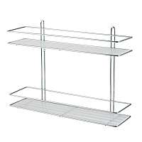 Полка для ванной Swensa 2-ярусная прямая 40x11x28 см фото Полка для ванной Swensa 2-ярусная прямая 40x11x28 см