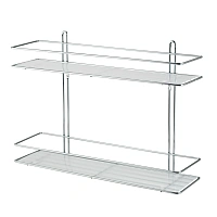 Полка для ванной Swensa 2-ярусная прямая 40x11x28 см фото Полка для ванной Swensa 2-ярусная прямая 40x11x28 см