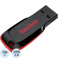 Флешка USB 2.0 128 ГБ Sandisk Cruzer Blade (SDCZ50-128G-B35) фото Флешка USB 2.0 128 ГБ Sandisk Cruzer Blade (SDCZ50-128G-B35)
