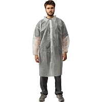 Халат одноразовый для посетителя на кнопках белый размер XL