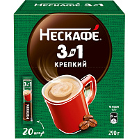Кофе порционный растворимый Nescafe 3 в 1 крепкий 20 пакетиков по 14.5 г фото Кофе порционный растворимый Nescafe 3 в 1 крепкий 20 пакетиков по 14.5 г