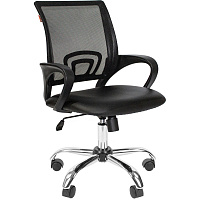 Кресло офисное Easy Chair 304 хром черное (искусственная кожа/сетка, металл) фото Кресло офисное Easy Chair 304 хром черное (искусственная кожа/сетка, металл)