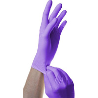 Перчатки медицинские смотровые нитриловые SFM текстурированные нестерильные неопудренные размер M (7-8) фиолетово-голубые (100 пар/200 штук в упаковке