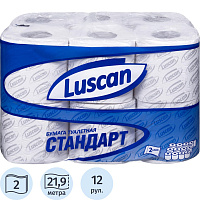 Бумага туалетная Luscan Standart 2-слойная белая (12 рулонов в упаковке) фото Бумага туалетная Luscan Standart 2-слойная белая (12 рулонов в упаковке)