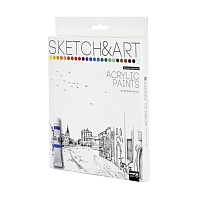 Краски акриловые Sketch&Art набор 24 цвета по 12 мл в тубах фото Краски акриловые Sketch&Art набор 24 цвета по 12 мл в тубах