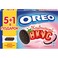 Печенье песочное Oreo с какао и начинкой со вкусом клубники 228 г фото Печенье песочное Oreo с какао и начинкой со вкусом клубники 228 г