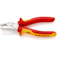 Плоскогубцы комбинированные VDE L-180 мм KNIPEX (KN-0306180) фото Плоскогубцы комбинированные VDE L-180 мм KNIPEX (KN-0306180)