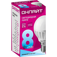 Лампа светодиодная Онлайт Oll G 8Вт E14 4000К 600Лм 71625 фото Лампа светодиодная Онлайт Oll G 8Вт E14 4000К 600Лм 71625