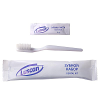Зубной набор Luscan флоупак (зубная щетка, паста, 300 штук в упаковке) фото Зубной набор Luscan флоупак (зубная щетка, паста, 300 штук в упаковке)